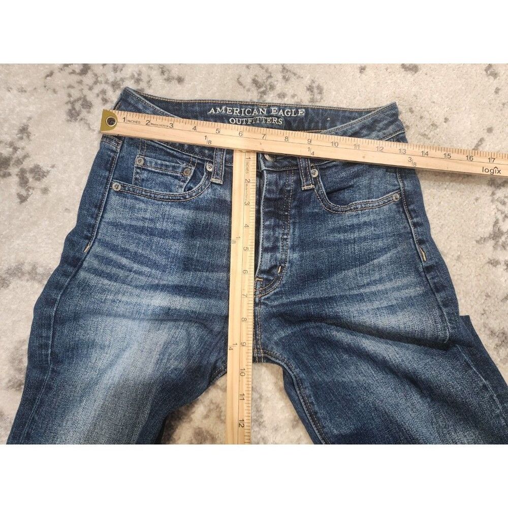 American Eagle Outfitters Vintage Hi-Rise Distressed Blue Stretch Jeans Size 2 - Picture 3 of 6